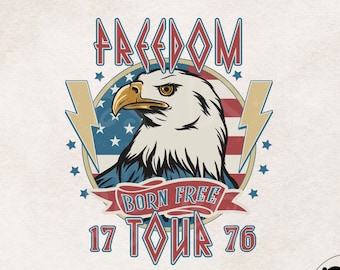 Freedom Tour Png , 4th of July PNG, Freedom png,  T Shirt Design, Retro PNG, July 4th PNG,  1776 png, American flag png, Sublimation design