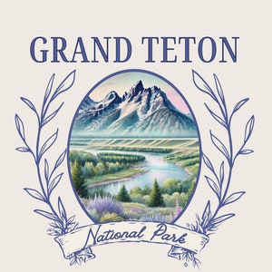 Grand Teton National Park Png, Grand Teton Shirt Design File für Sublimation, Wyoming Sublimationsentwürfe. Nationalpark Png Datei