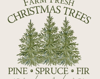 Árboles de Navidad frescos de granja PNG, diseño de camiseta de sublimación navideña, camiseta navideña vintage PNG, descarga de diseños de sublimación navideña