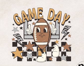 Game Day PNG- Football Sublimation Digital Design Download- Retro Football png- fall png - Football png designs