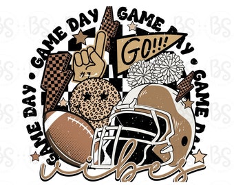 Game Day Png, Retro Football Png,  Football Design,  Png for Sublimation, Football T Shirt Graphic, Instant Download, Sublimation Design