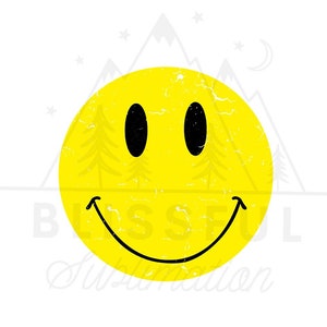Smiley Face PNG, Retro Sublimations, Sublimation Design Downloads, T Shirt Design, Shirt Design, Retro PNG, Clipart, 90&#39;s, Happy, Trendy