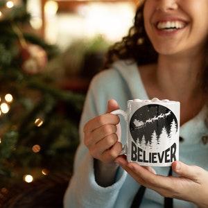 Christmas PNG File for DTG Printing, Christmas Sublimations Designs Downloads, T-Shirt Design, Clipart, PNG, Believer, Santa, Reindeer image 3