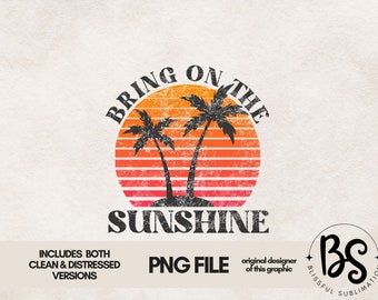Sunshine PNG,  Beach Shirt Png, Vacation Png, Clipart, Retro Sublimation PNG, Summer PNG, Sublimation Png Designs, Instant Download