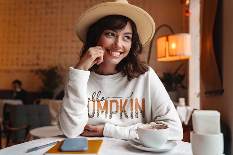 Hello Pumpkin PNG File for DTG Printing, Fall Sublimation Designs Downloads, T-Shirt Design, Clipart, PNG, Hello Pumpkin, Fall, Leopard image 2
