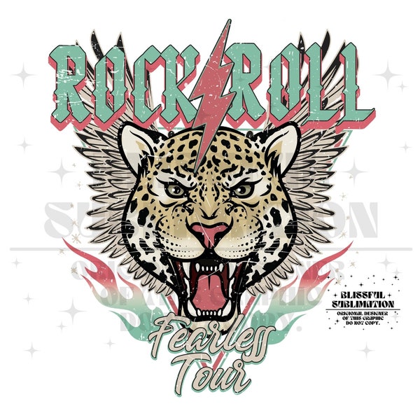 Rock and Roll PNG, Rock and Roll Sublimation Designs Downloads,  Leopard Png, Cheetah Png, Tshirt design,  PNG File for Sublimation