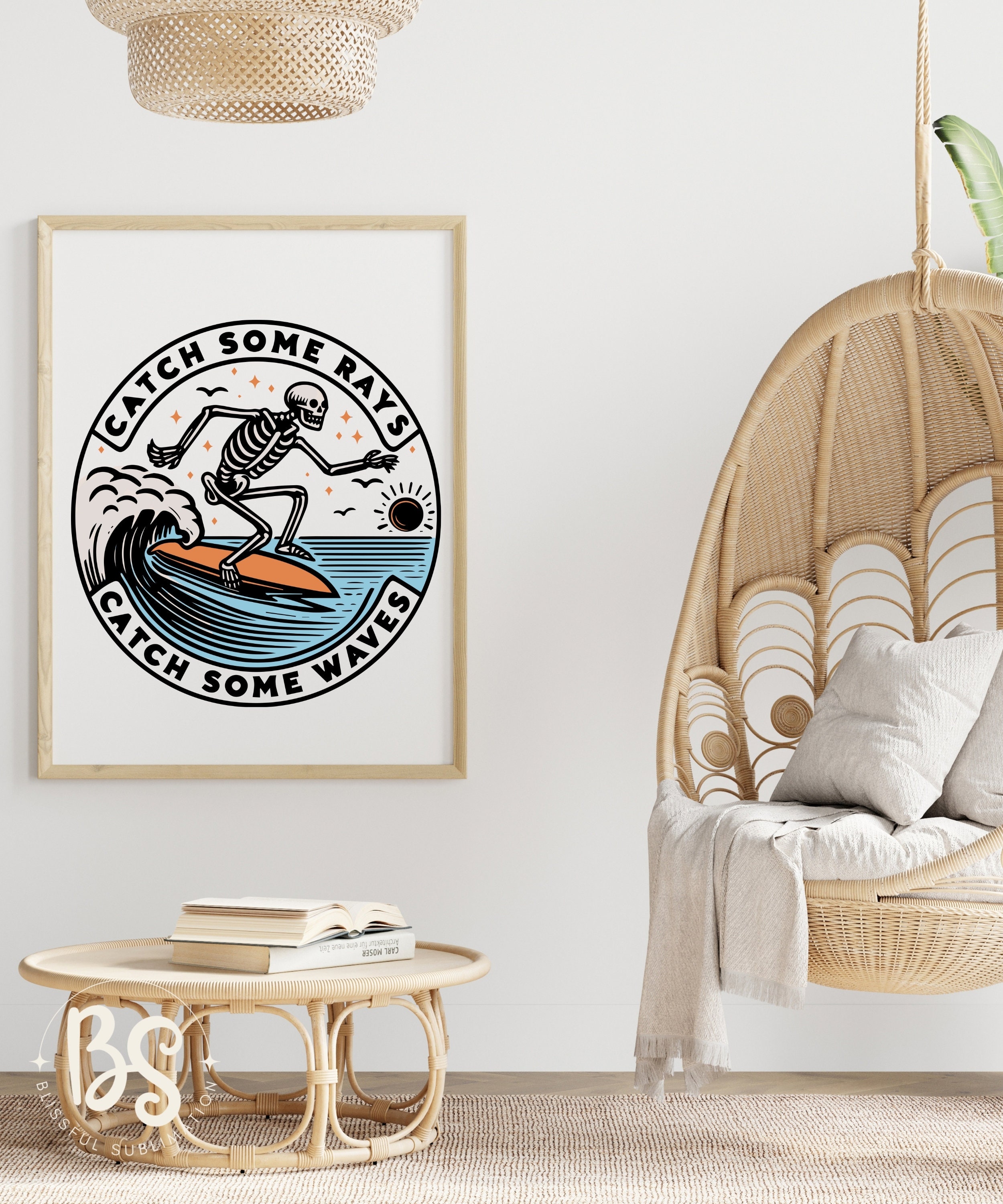 Surfing Skeleton PNG - Retro Summer Sublimation T-shirt Design | Unique ...