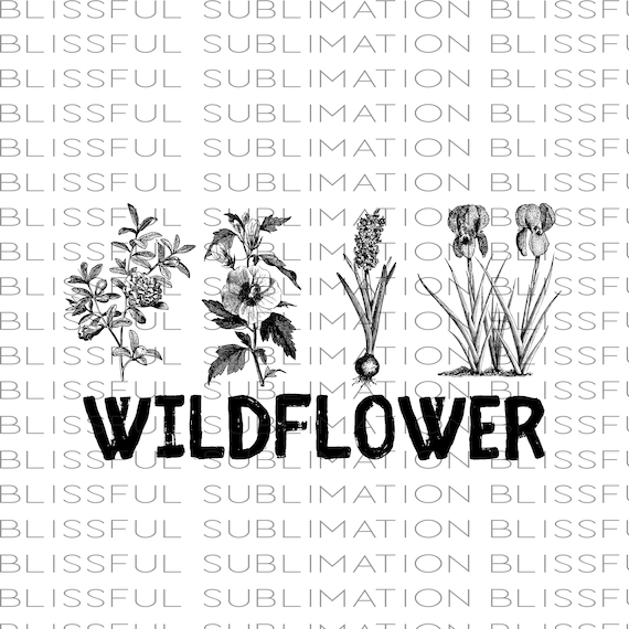 Wildflower PNG file for sublimation printing DTG printing - Floral Png design download - T-shirt design - Flower PNG, Print On Demand Png