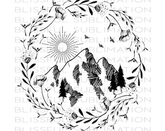Mountain PNG file for sublimation printing DTG printing - Camping Png Sublimation design download - T-shirt design - Hiking Png,  POD