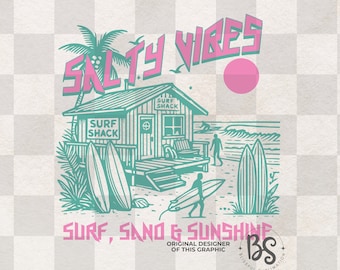 Salty Vibes Surf Shack PNG - Summer Beach Digital Download | Surf, Sand & Sunshine Design | Salty PNG, Beach PNG for Sublimation
