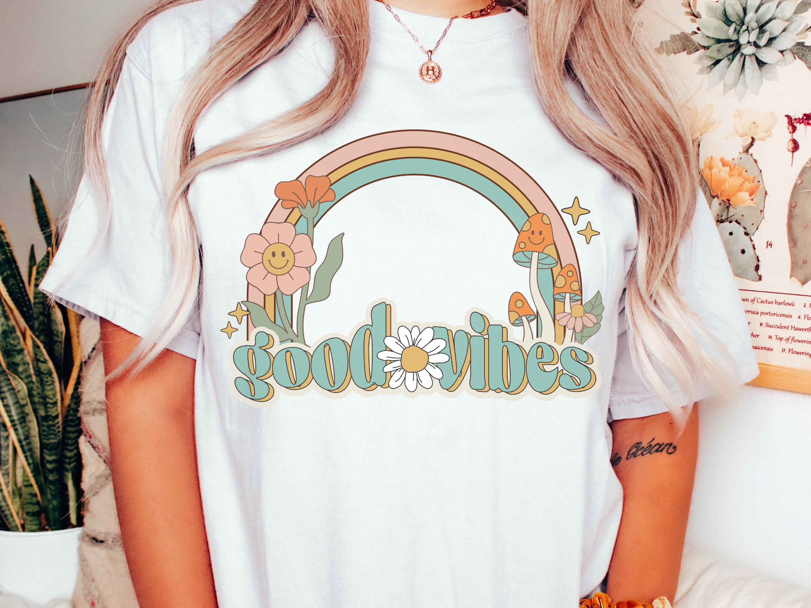 Good Vibes PNG, Retro Rainbow Png, Retro Sublimation Design Downloads ...