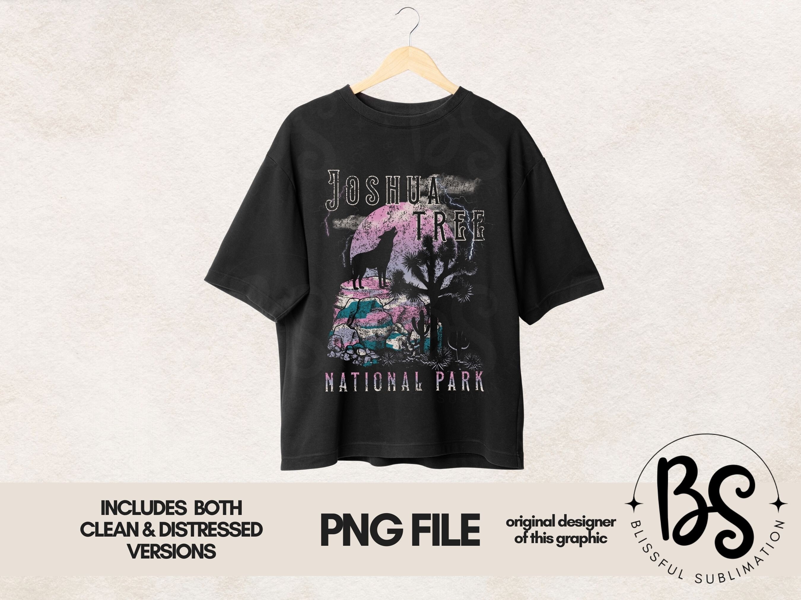 Desert PNG file for sublimation, Cactus Png Sublimate design download, Clipart, T-shirt design, Joshua Tree, Wolf, Moon, Boho Shirt Design