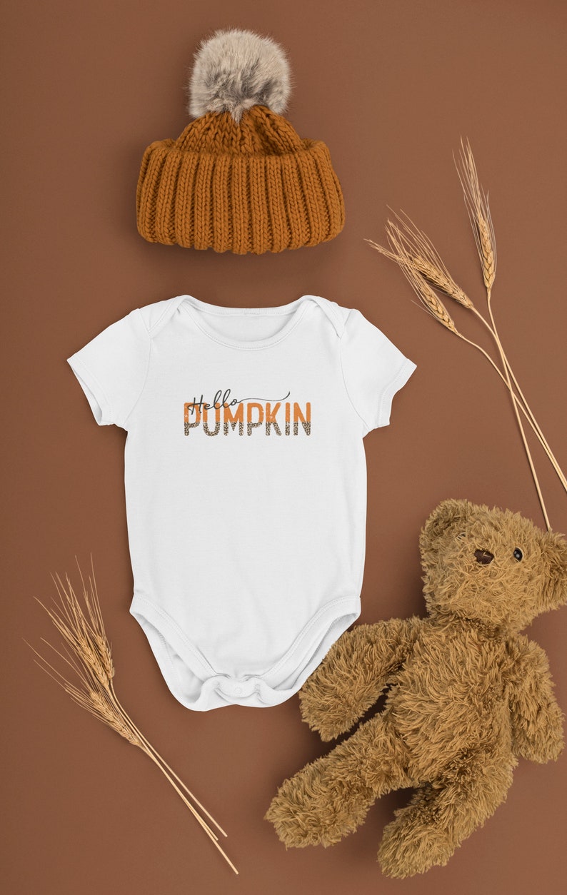 Hello Pumpkin PNG File for DTG Printing, Fall Sublimation Designs Downloads, T-Shirt Design, Clipart, PNG, Hello Pumpkin, Fall, Leopard image 3