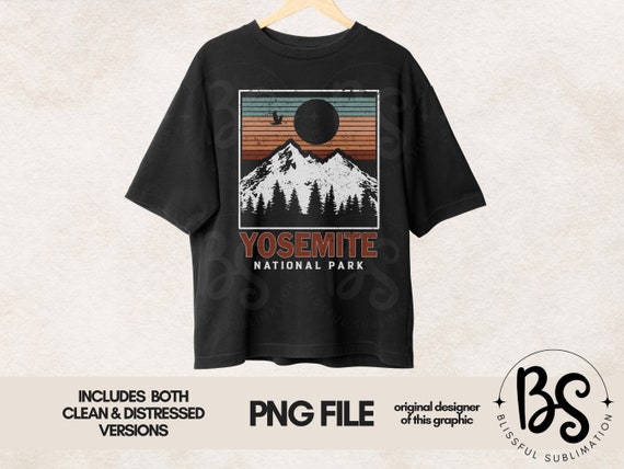 Yosemite PNG,  National Park PNG, Nature Png, Mountain Png, Retro Sublimation, Retro PNG, National Park Shirt Design Download