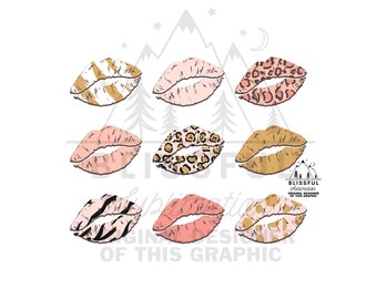 Lip Png, Valentines Day Design, Valentine Lips TShirt Design, Valentines Day Shirt , Clothing Png, Vday Png, Love Png, Leopard Print Lips