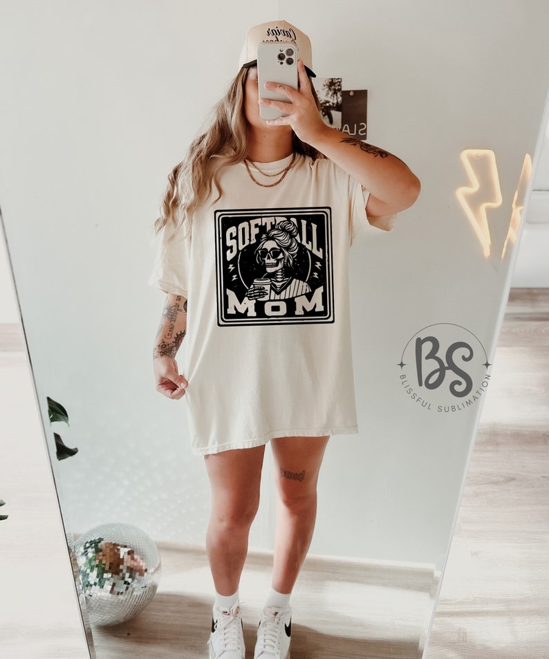 Softball Mom Png, Trendy Softball Sublimation, Trendy Softball Shirt Design, Skeleton Softball Design, Softball Game Day Shirt Png, image 2