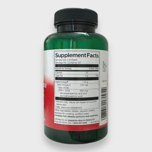 Omega-3 No fishy odor 120 MINI softgels Heart Brain Cognitive Joint Skin Health image 3