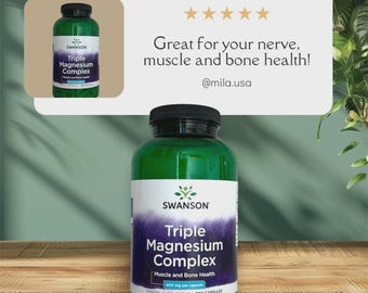 Triple Magnesium Complex 300caps Bone Health Stress Mood Cognitive Function