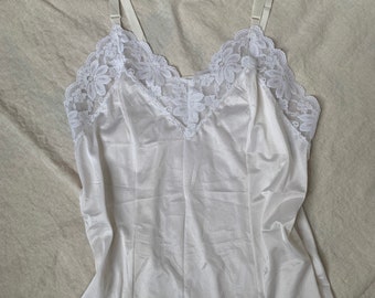 white lace satin cami
