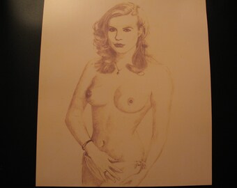 Nude portrait of beautiful woman. Limited edition print