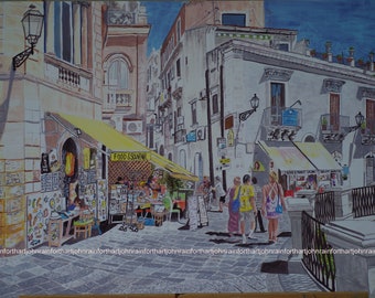ortiga, italy, limited edition print from original acrylic painting