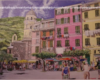 Vernazza ( cinque terre) limited edition print from acrylic painting