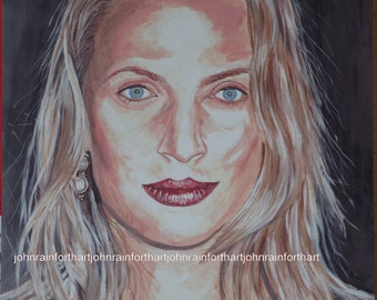 uma thurman high quality print from acrylic painting