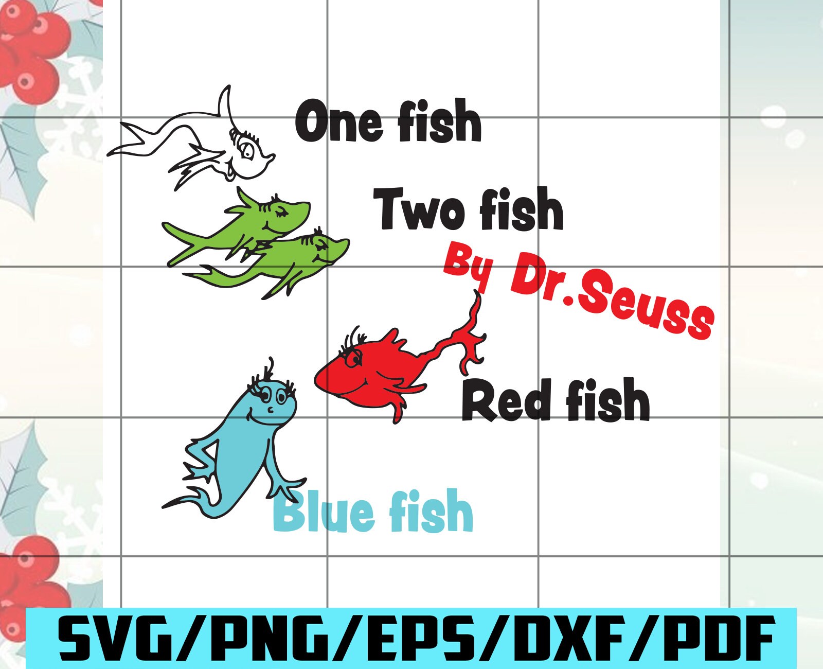 Download One Fish Two Fish Dr Seuss Svg