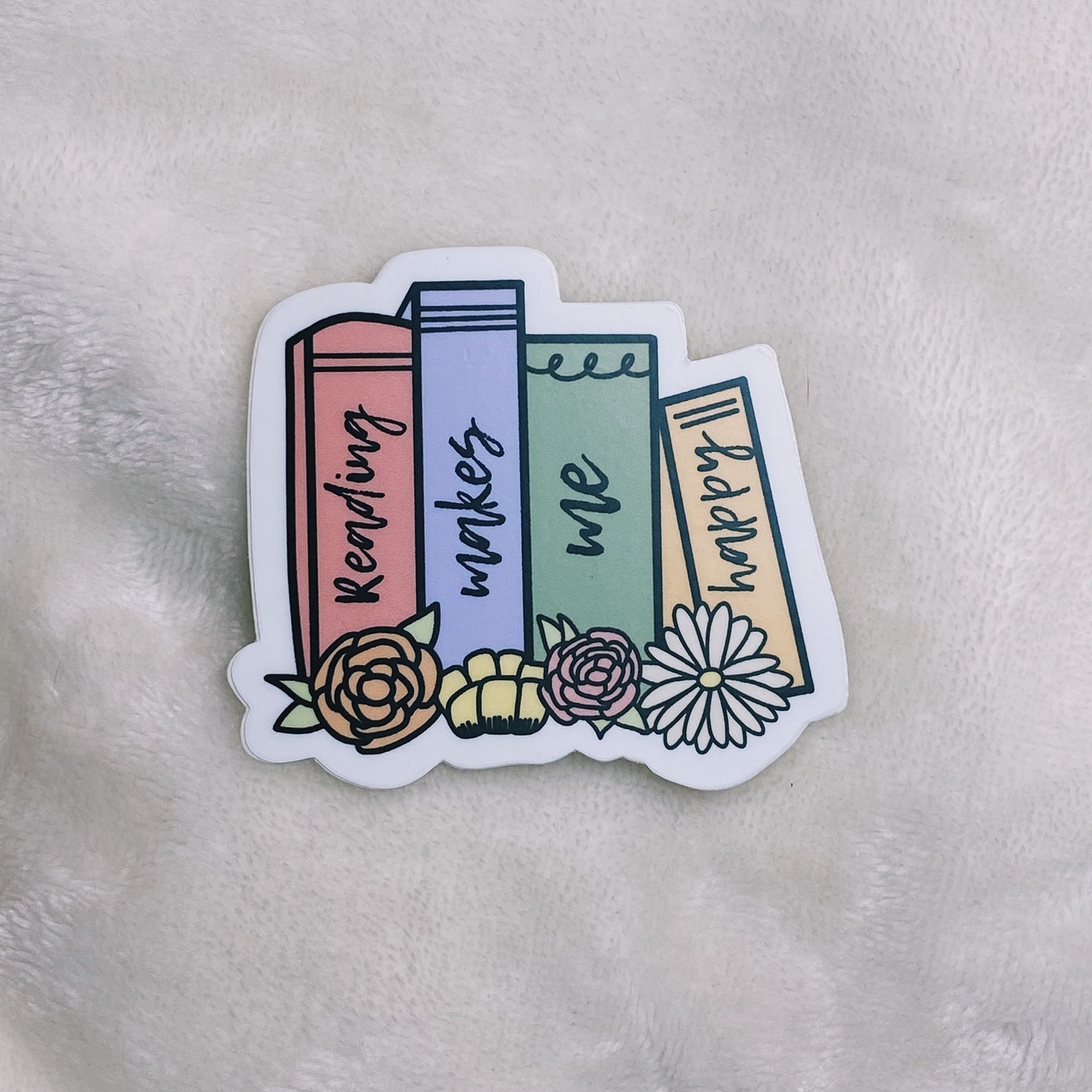 Reading Makes Me Happy Sticker | Etsy