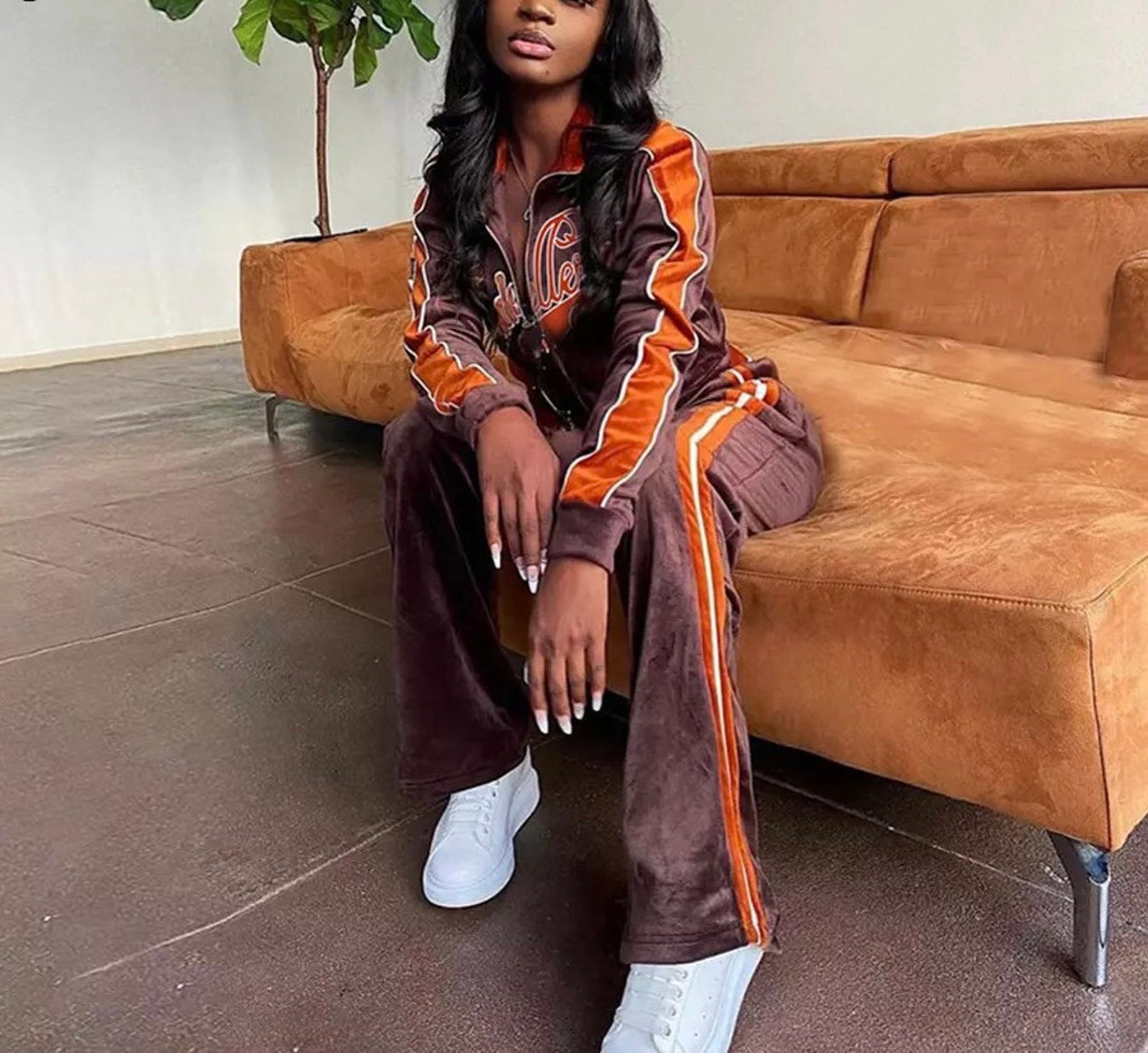 matching velvet tracksuit set