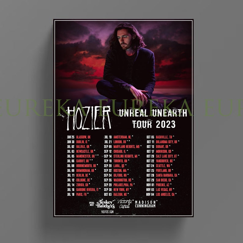 Hozier Unreal Unearth Tour 2023 Poster Etsy Israel