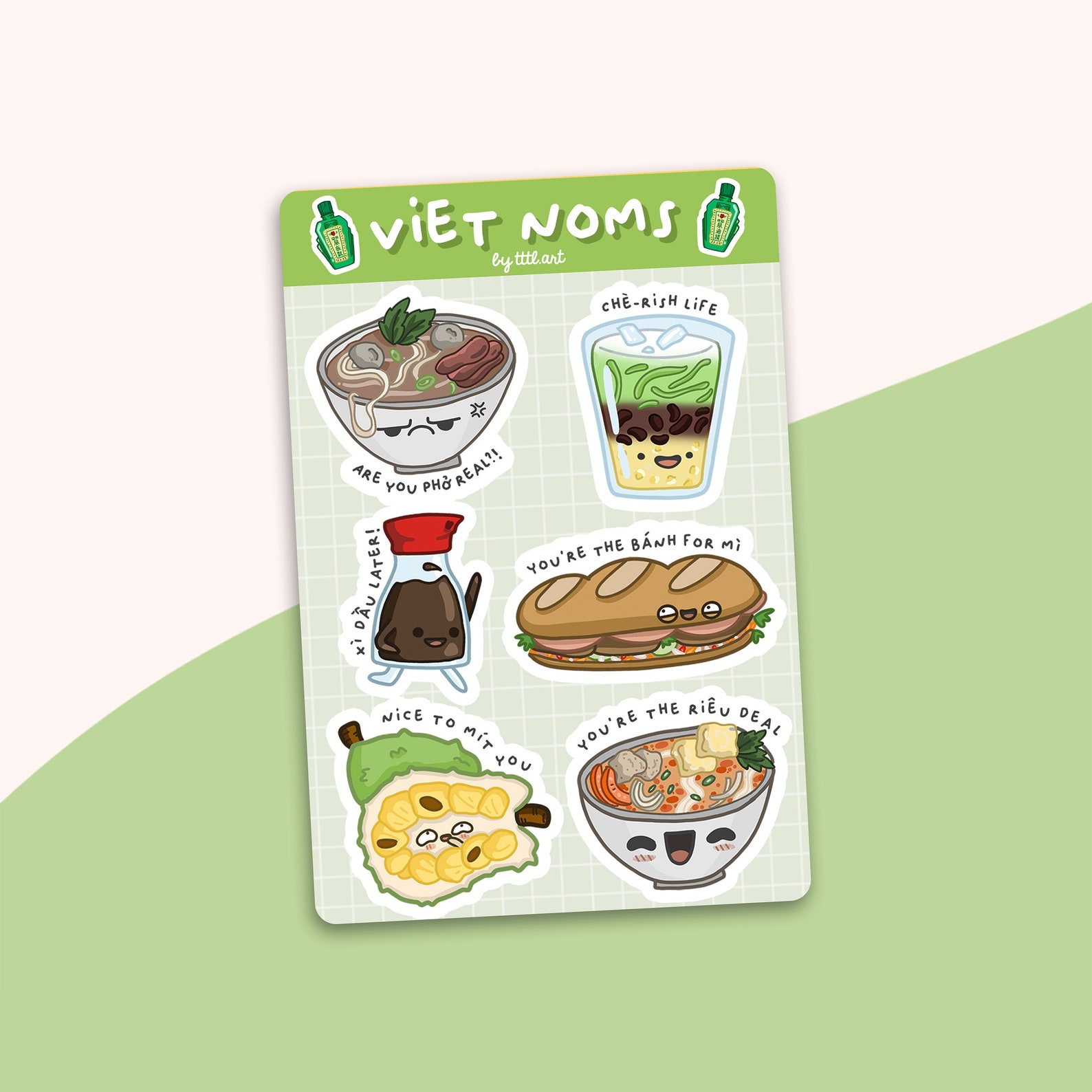 Asian Food Sticker Gift for Her Food Lover Vietnamese Sticker for Asian