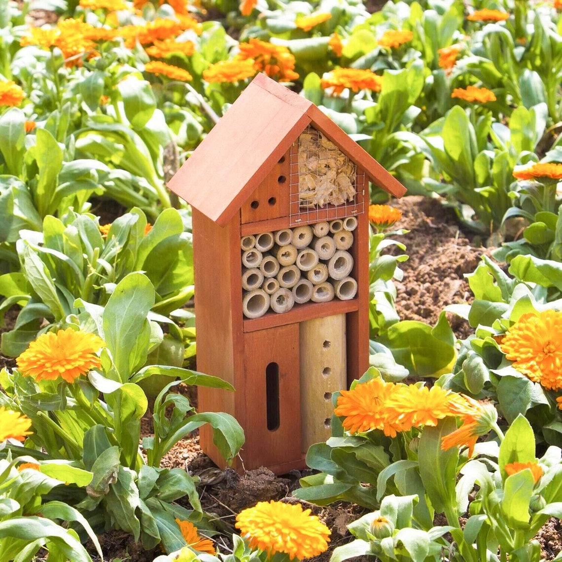 Wooden Bee House Insect Hotel for Butterfly Wood Bee House Etsy