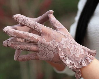 Ruffled Lace Gloves: Elegant Tea Party, Wedding, Cosplay