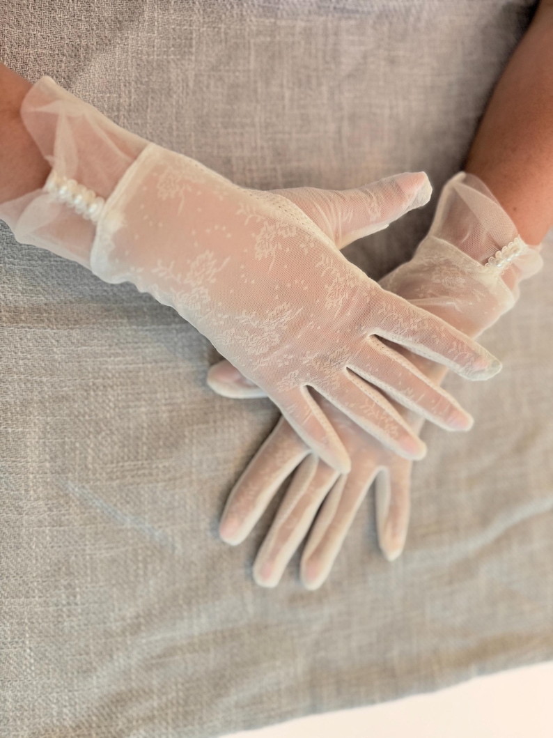 Lace Tea Party Gloves: Wedding, Cosplay, Sun Protection (palm Size 6-8.