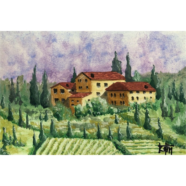 Toscana Watercolor Painting