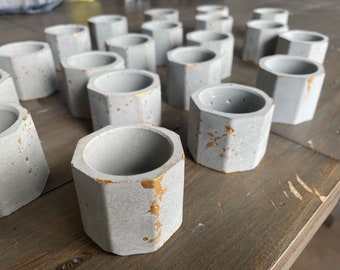 SET of 3 concrete cement planter mini succulent air plant holder mini plant pot concrete candle holder wedding shower favor gifts ideas