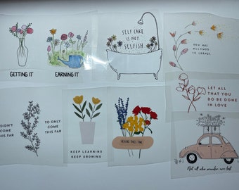 Direct to Film (DTF) Plant Inspirational Quote Designs - Nature-Inspired Transfers for DIY Crafts & Apparel