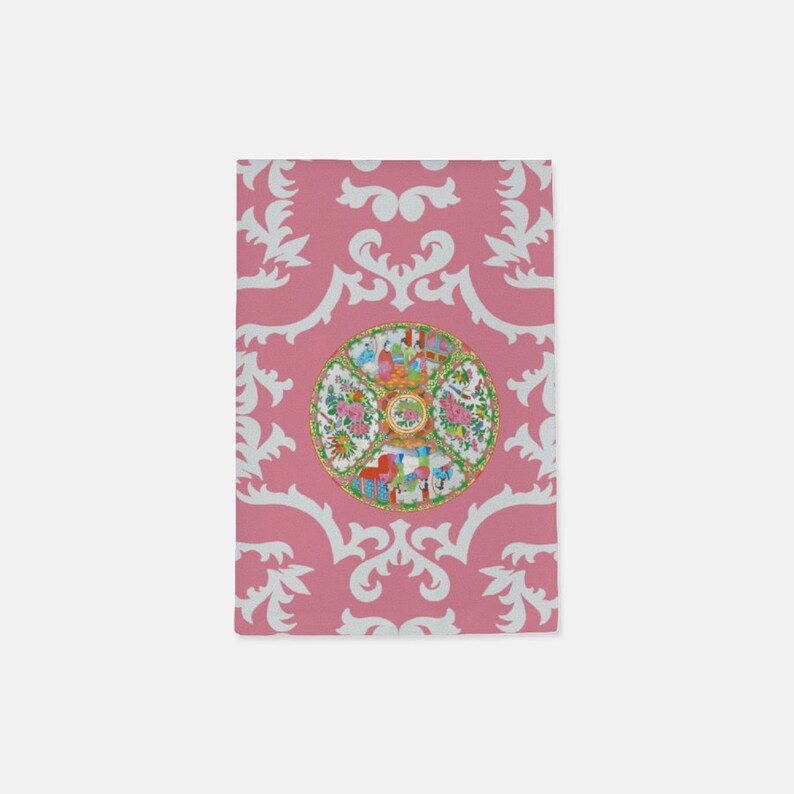 Set of 2 Rose Medallion Patterned Tea Towels
