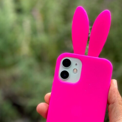 Iphone 12 Mini Rabbit Bunny Ears Phone Case Silicone: Pink | Etsy