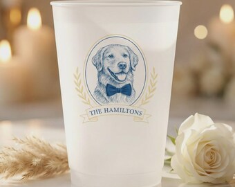 Custom Dog Wedding Portrait Mockup Preview | Pet Illustration for Favors (Digital Download)