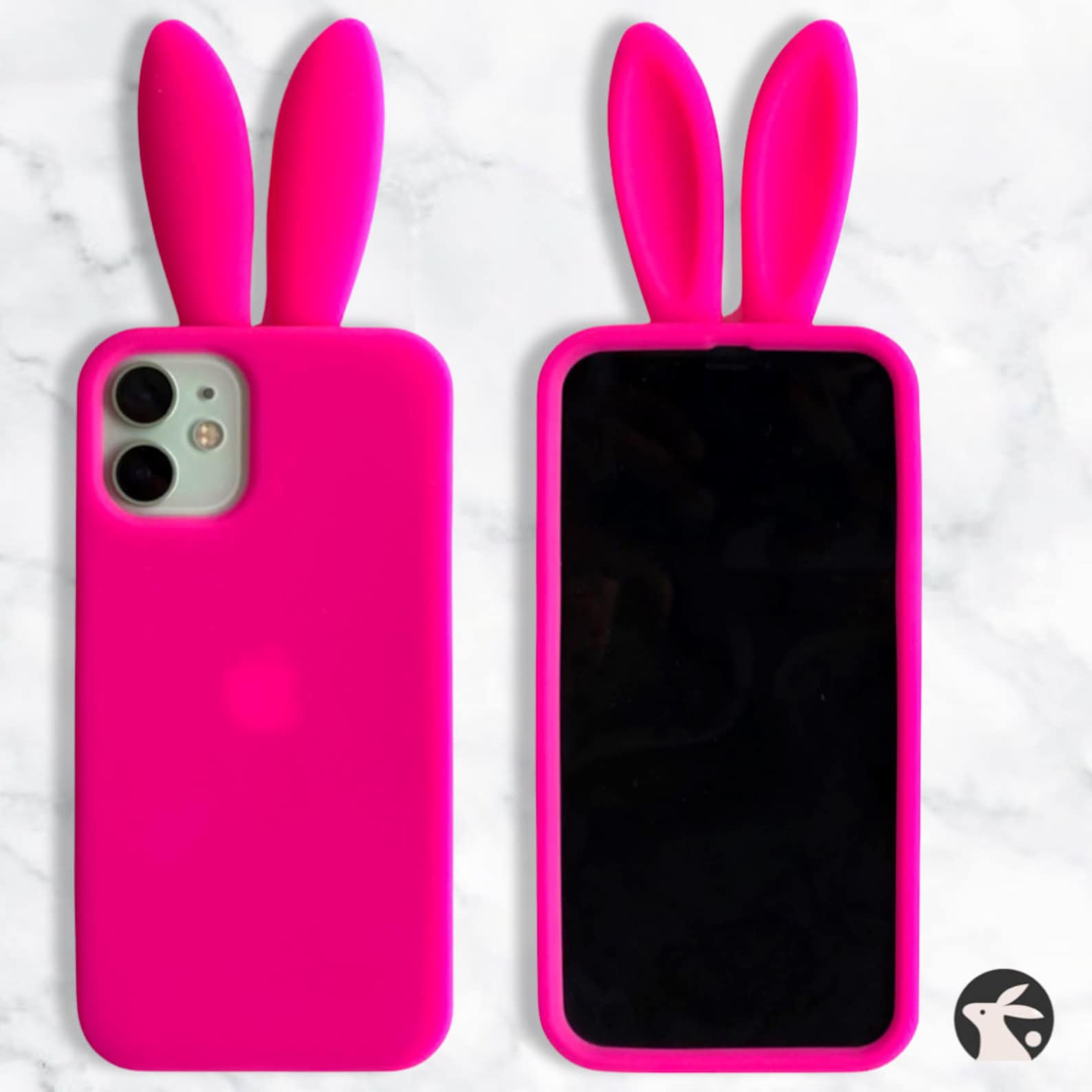 Iphone 12 Mini Rabbit Bunny Ears Phone Case Silicone Pink Etsy