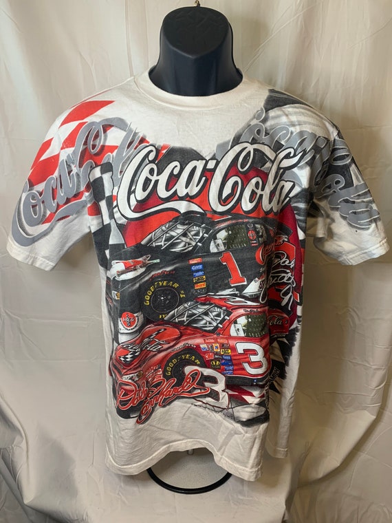 Vintage all over print coca-cola nascar tshirt