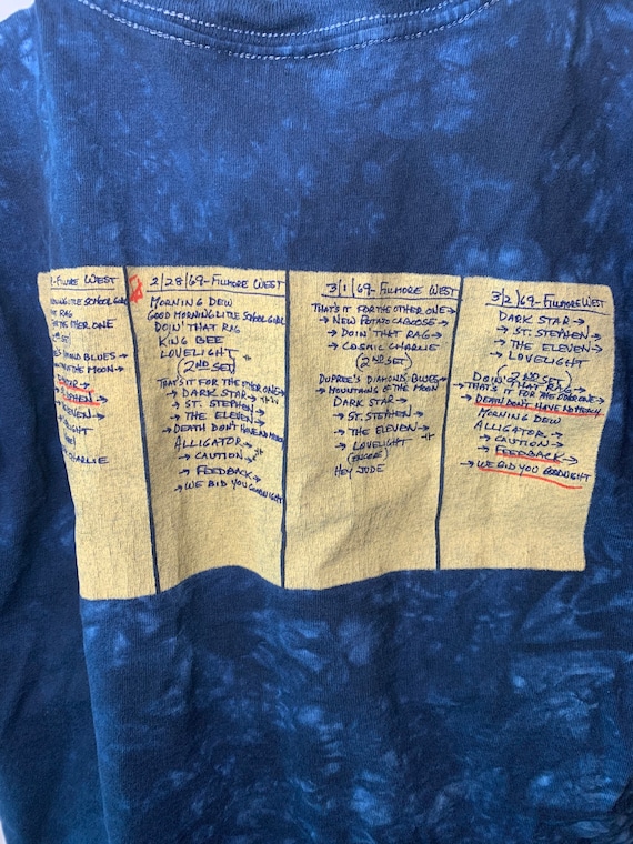 00's GRATEFUL DEAD 1969フィルモアウエスト Tシャツ M Grateful Dead Fillmore West T-Shirt - Navy Tie Dye | eDeadShop