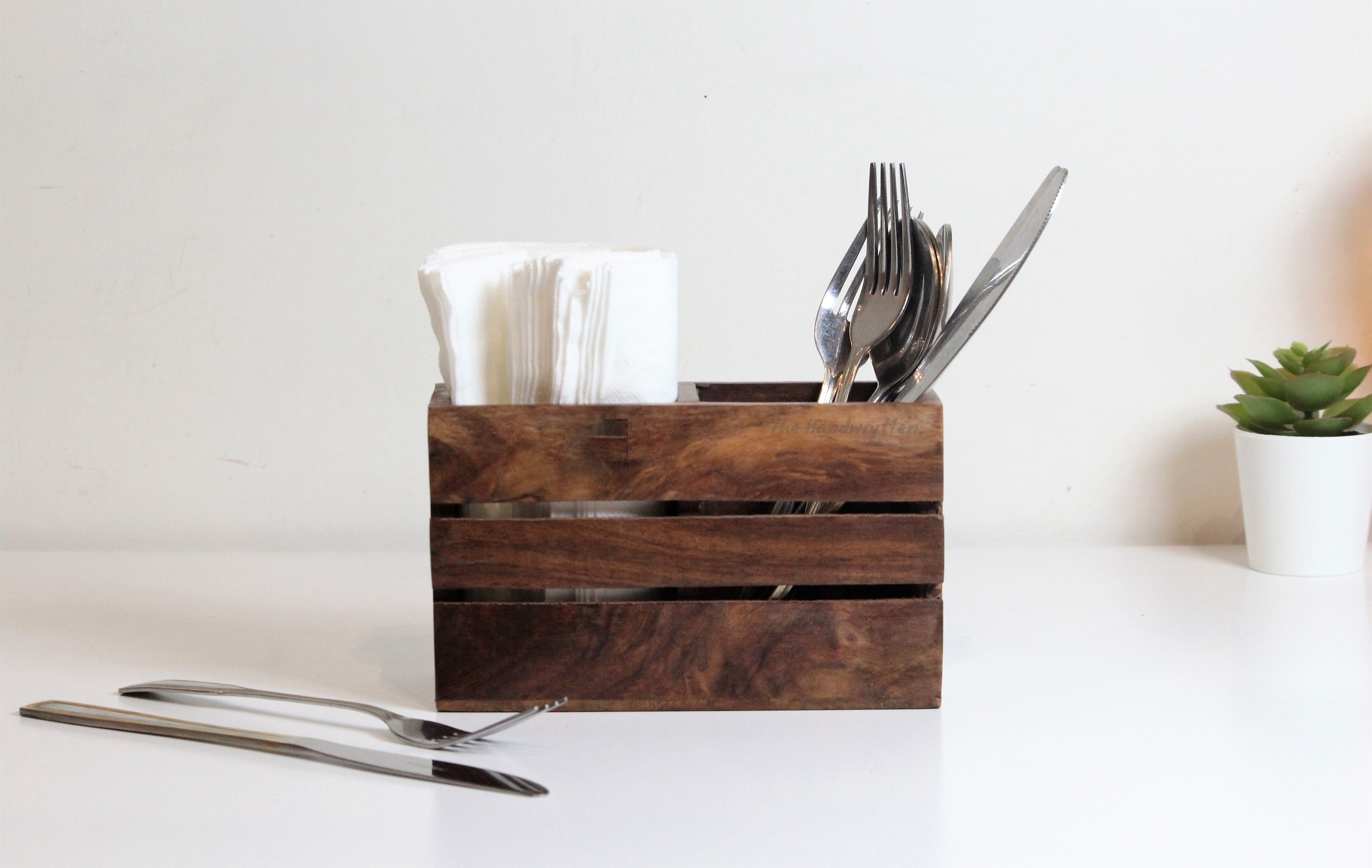 Wood Spoon Holder Multipurpose Stand Table Organizer Cutlery Etsy