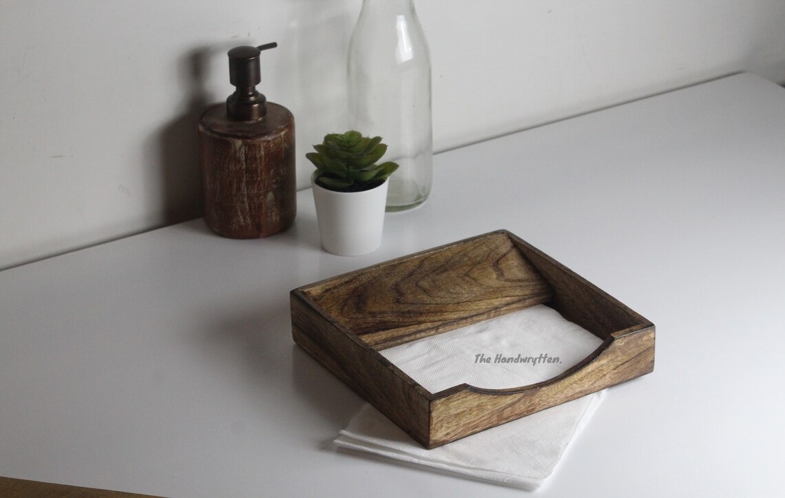 Wooden Napkin Holder for Dining Table Tissue Paper Stand. Etsy