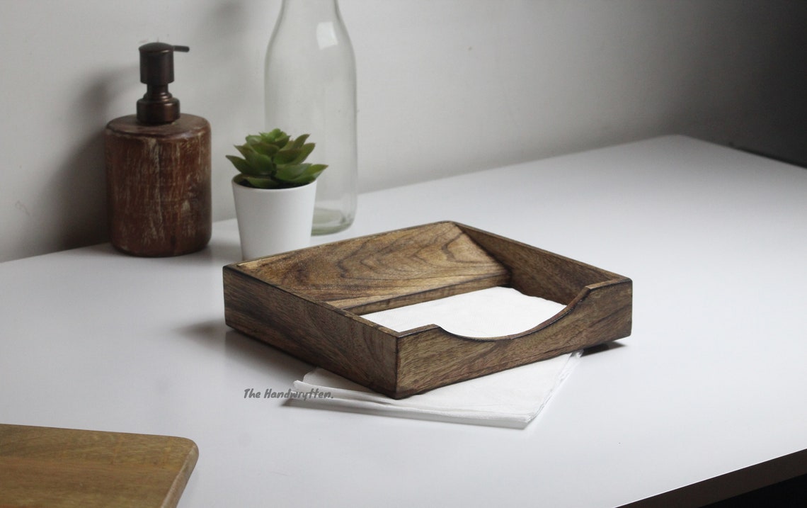 Wooden Napkin Holder for Dining Table Tissue Paper Stand. Etsy
