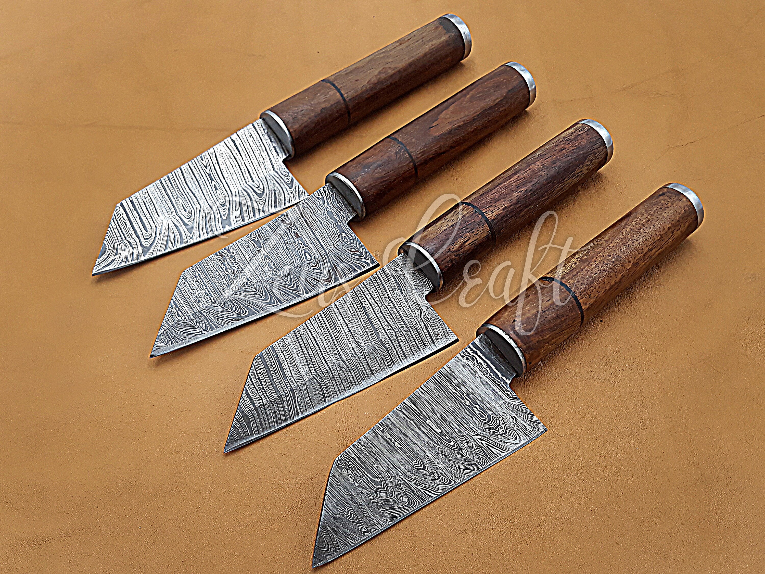 Handmade Damascus Steak Knife Set Kitchen knives Groomsman Etsy