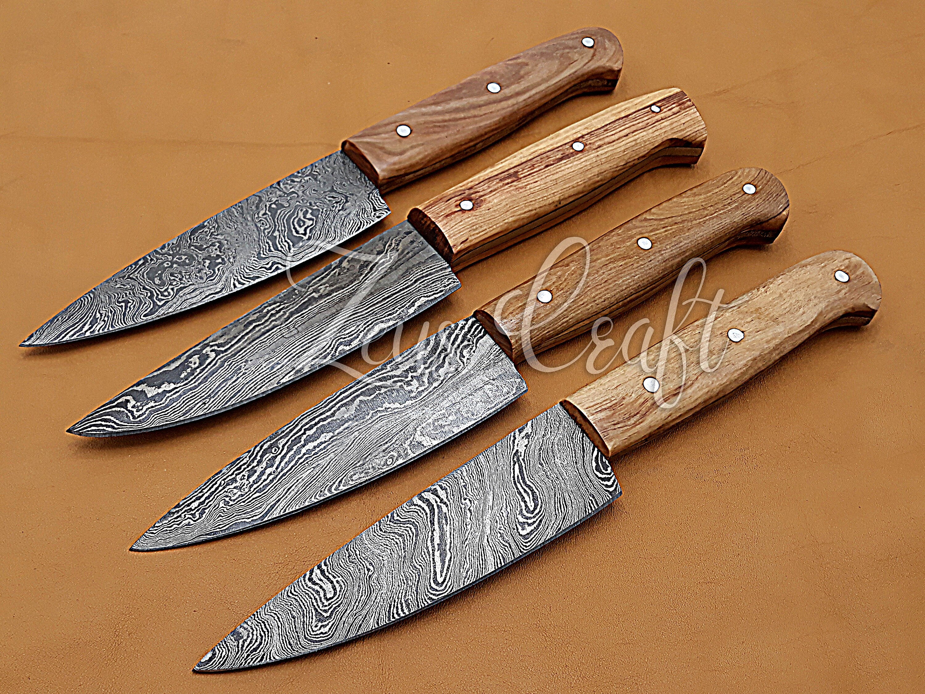 Handmade Damascus Steak Knife Set Kitchen knives Groomsman Etsy