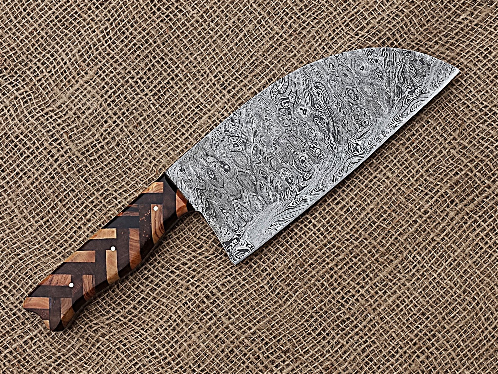 Handmade Damascus Serbian chef knife with Multi Dollar sheet Etsy